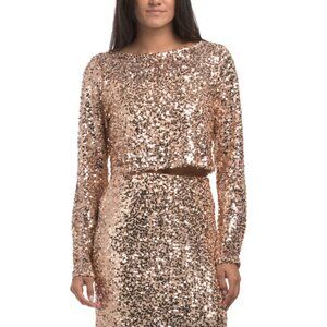 HAVER + BLAIR Champagne Milano Sequin Top